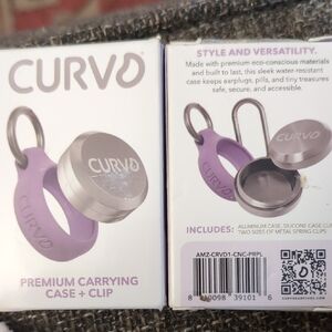 Two NWT Curvd Premium Carrying Case Keychains For Earbuds, Pills, Change, Etc.